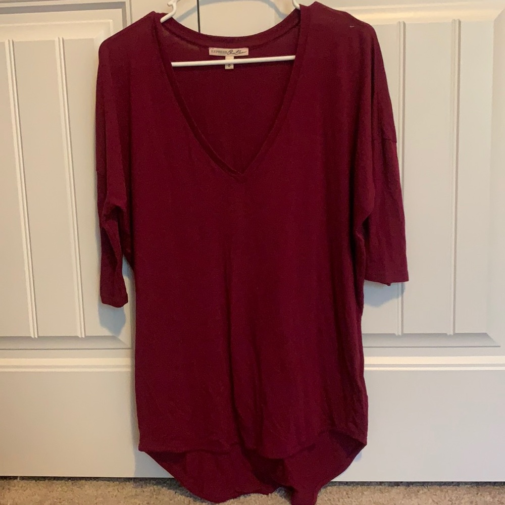 Darker red/ burgundy flowy top